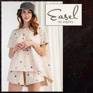 Easel Fly Me to the Stars 2 Piece Shorts -Tee Set